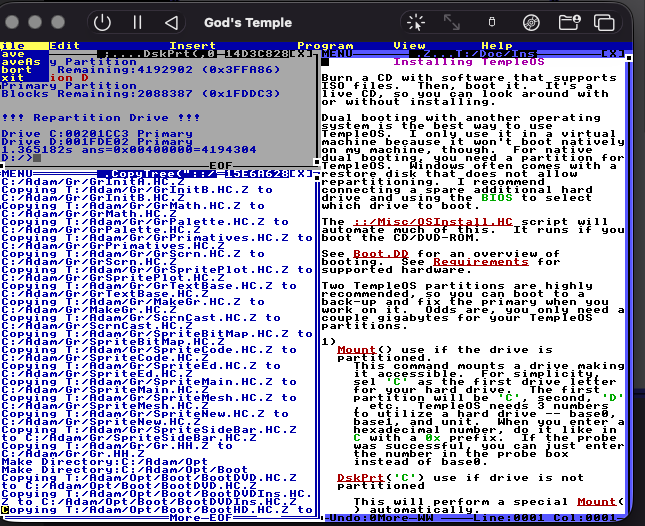 HolyC files being copied during installation